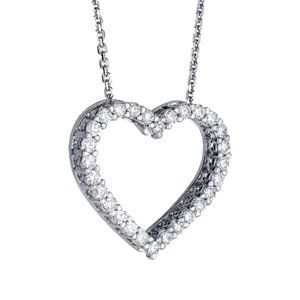 1 carat natural diamond heart necklace